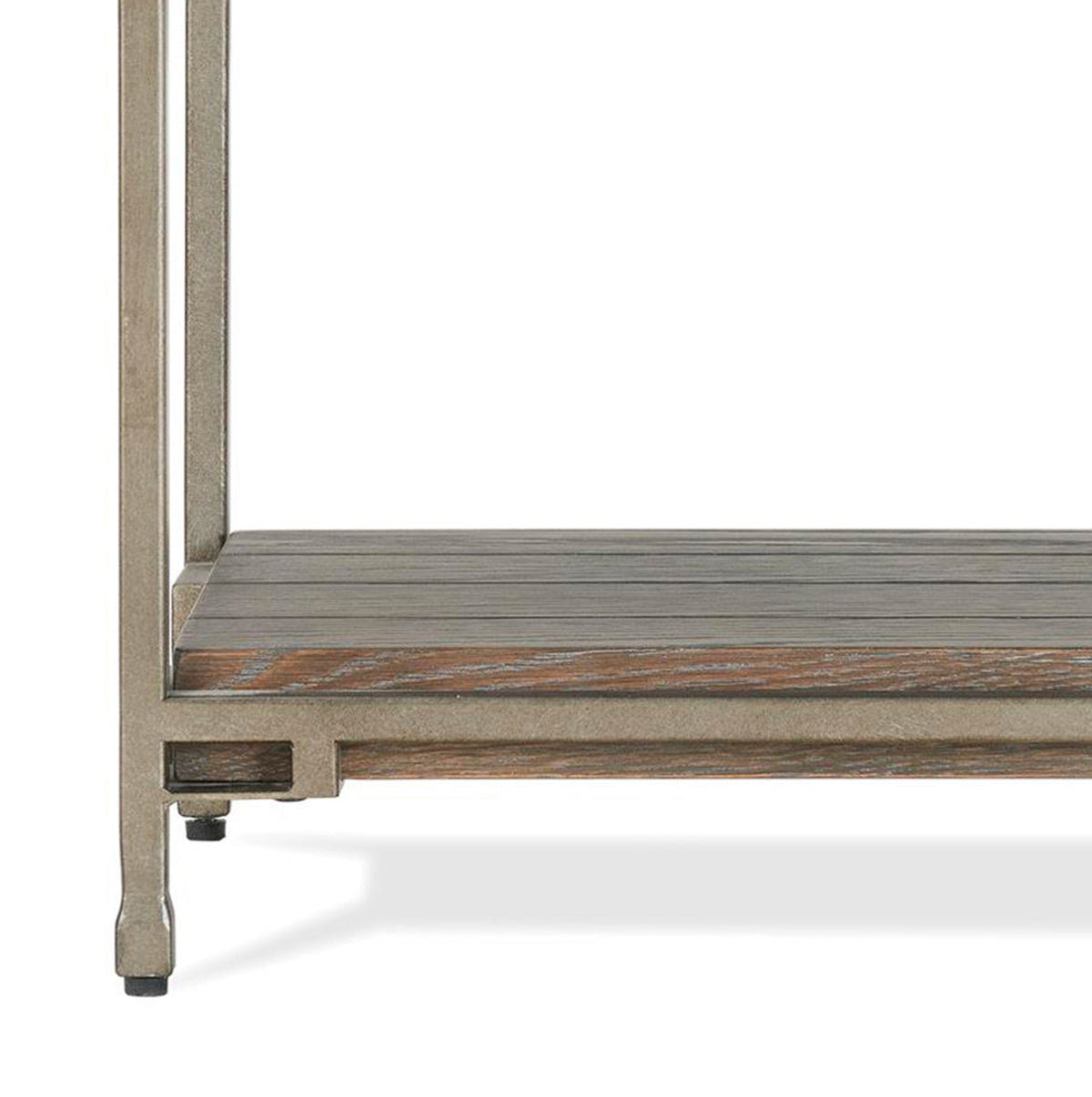 Wood Living Room Chairside Table with Metal Frame - Aged Graphite