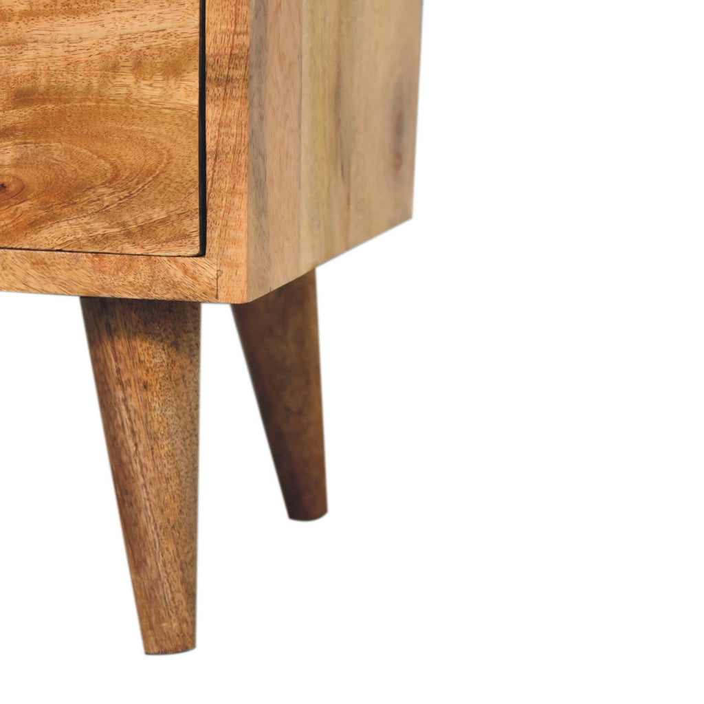 Solid Wood Mini Oak-ish Classic Nightstand with 2 Drawers - Oak