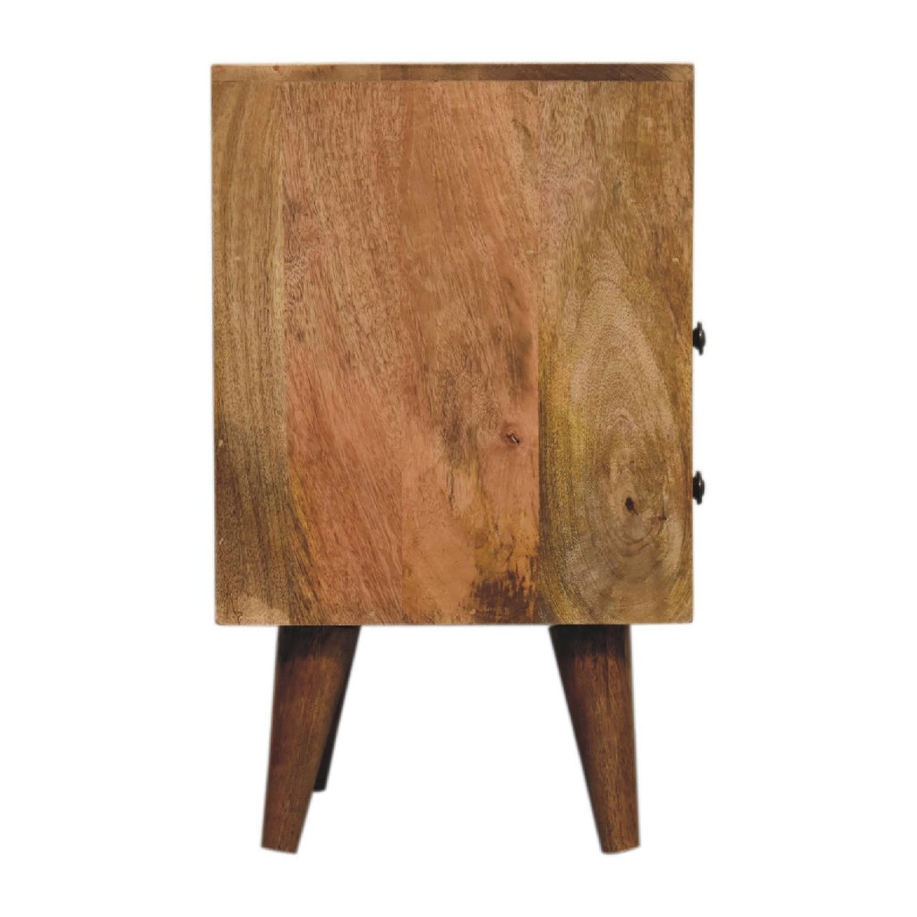 Solid Wood Mini Oak-ish Classic Nightstand with 2 Drawers - Oak