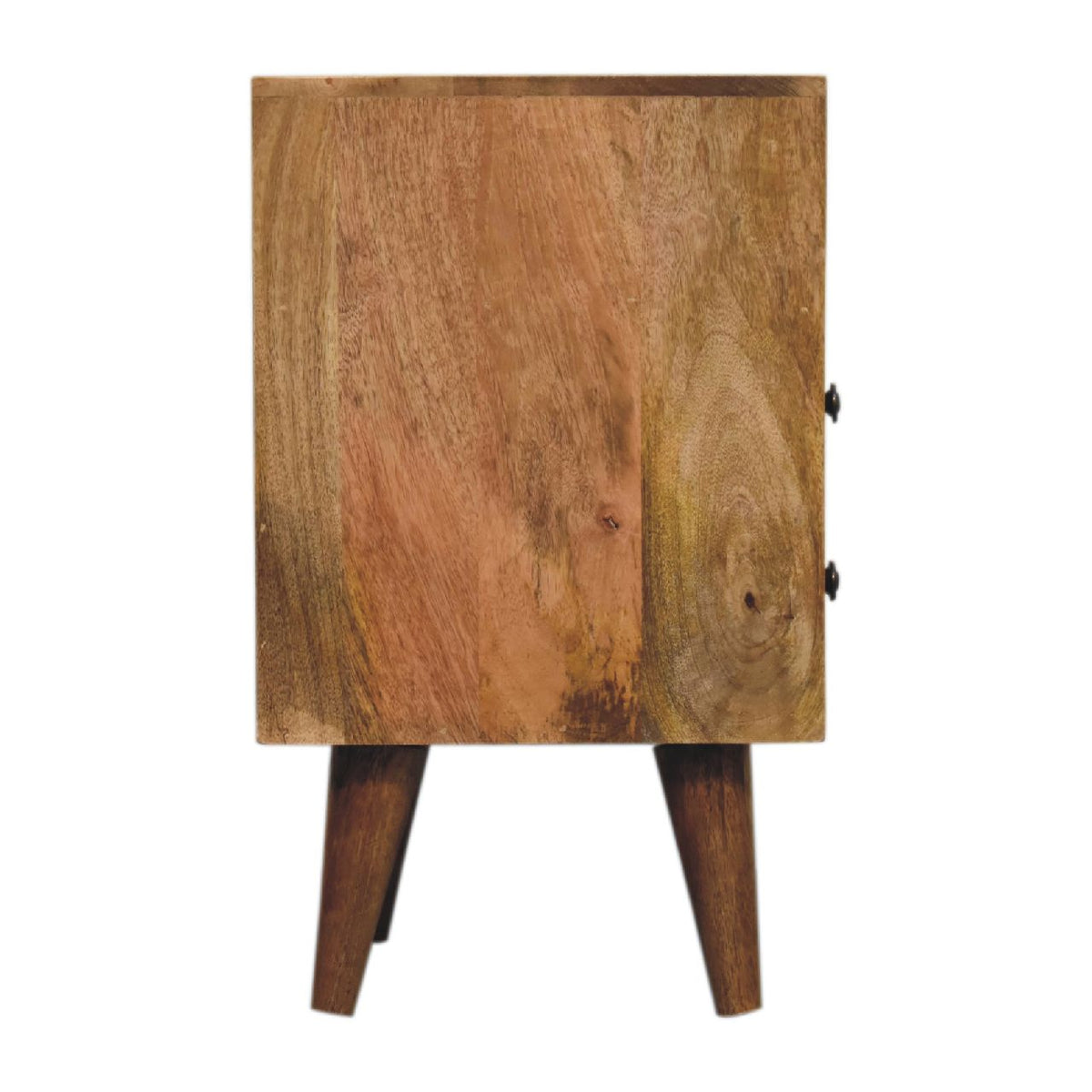 Solid Wood Mini Oak-ish Classic Nightstand with 2 Drawers - Oak