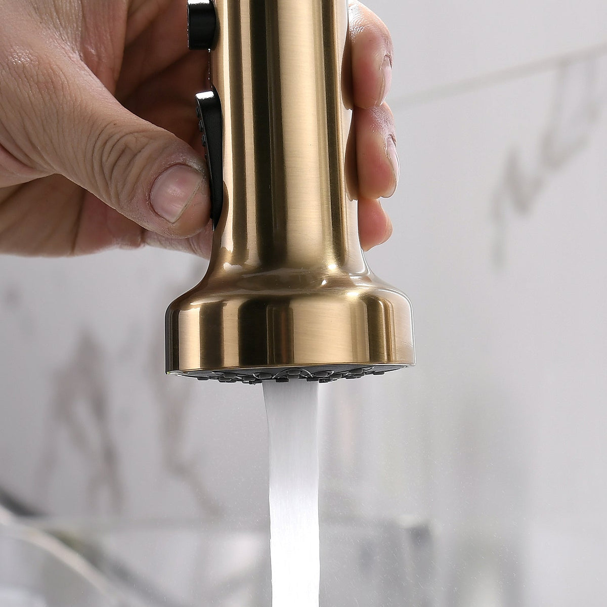 Brushed Nickel Kitchen Faucet with Pull-Down Sprayer - Brushed Nickel