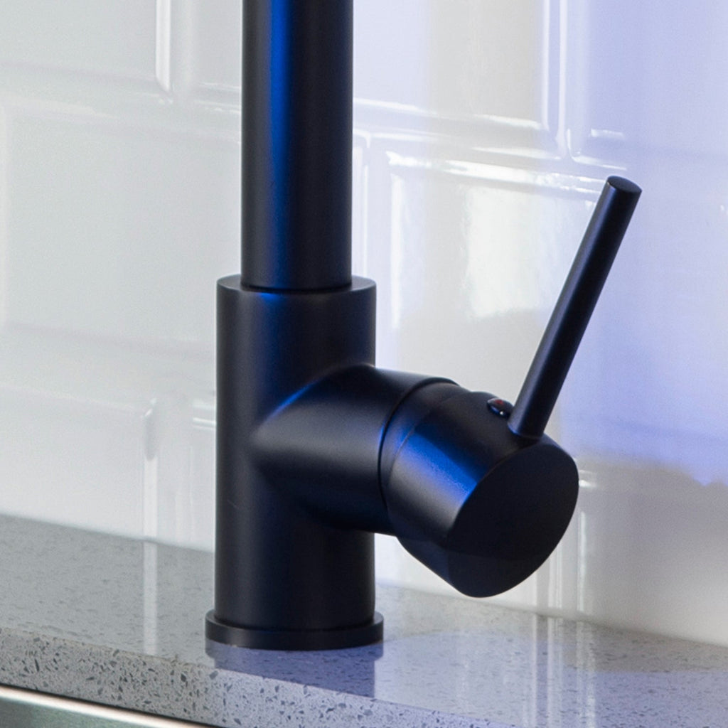 LED Commercial Kitchen Faucet with Pull Down Sprayer - Matte Black