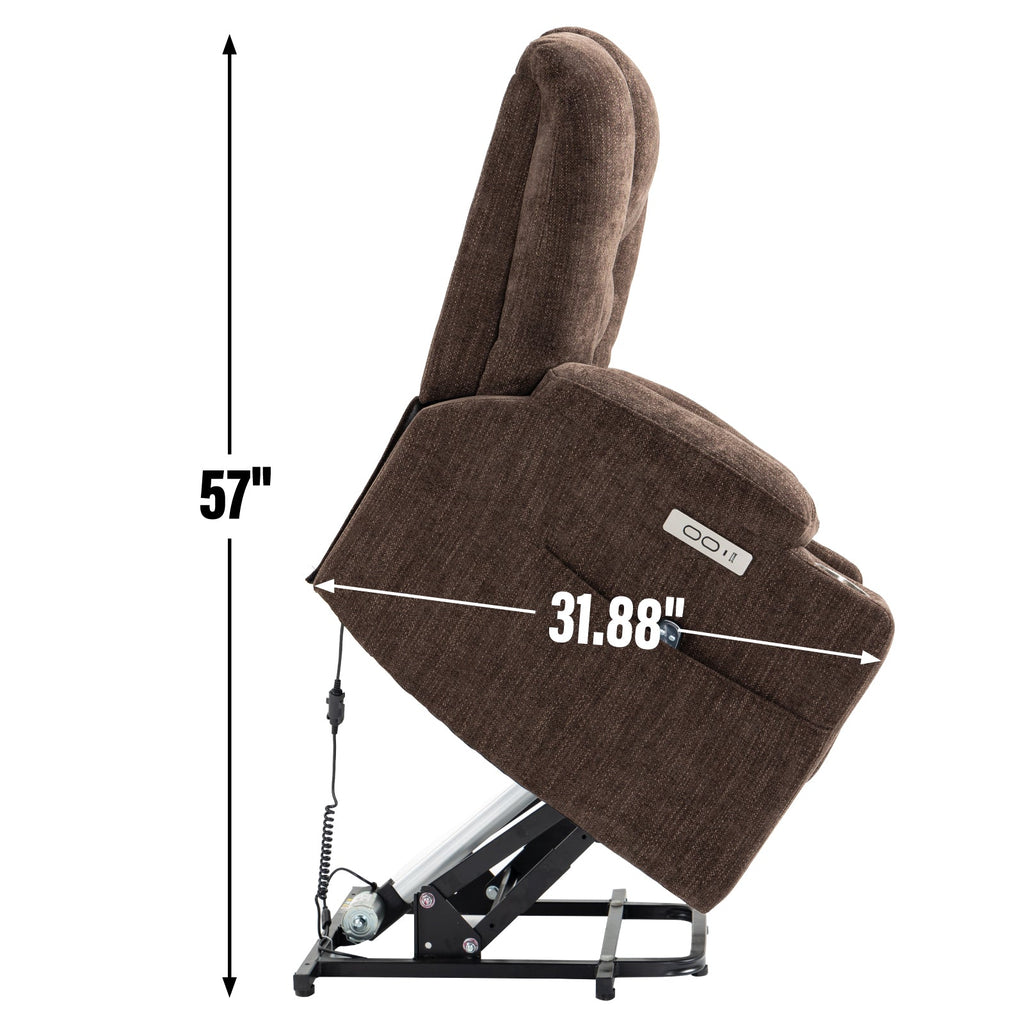 Large Power Lift Recliner Chair with Massage & Heat - Chenille