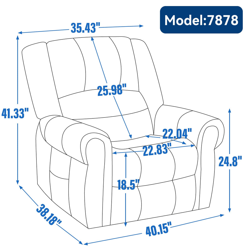 Power Lift Recliner Chair with Heat and Massage - Faux Leather