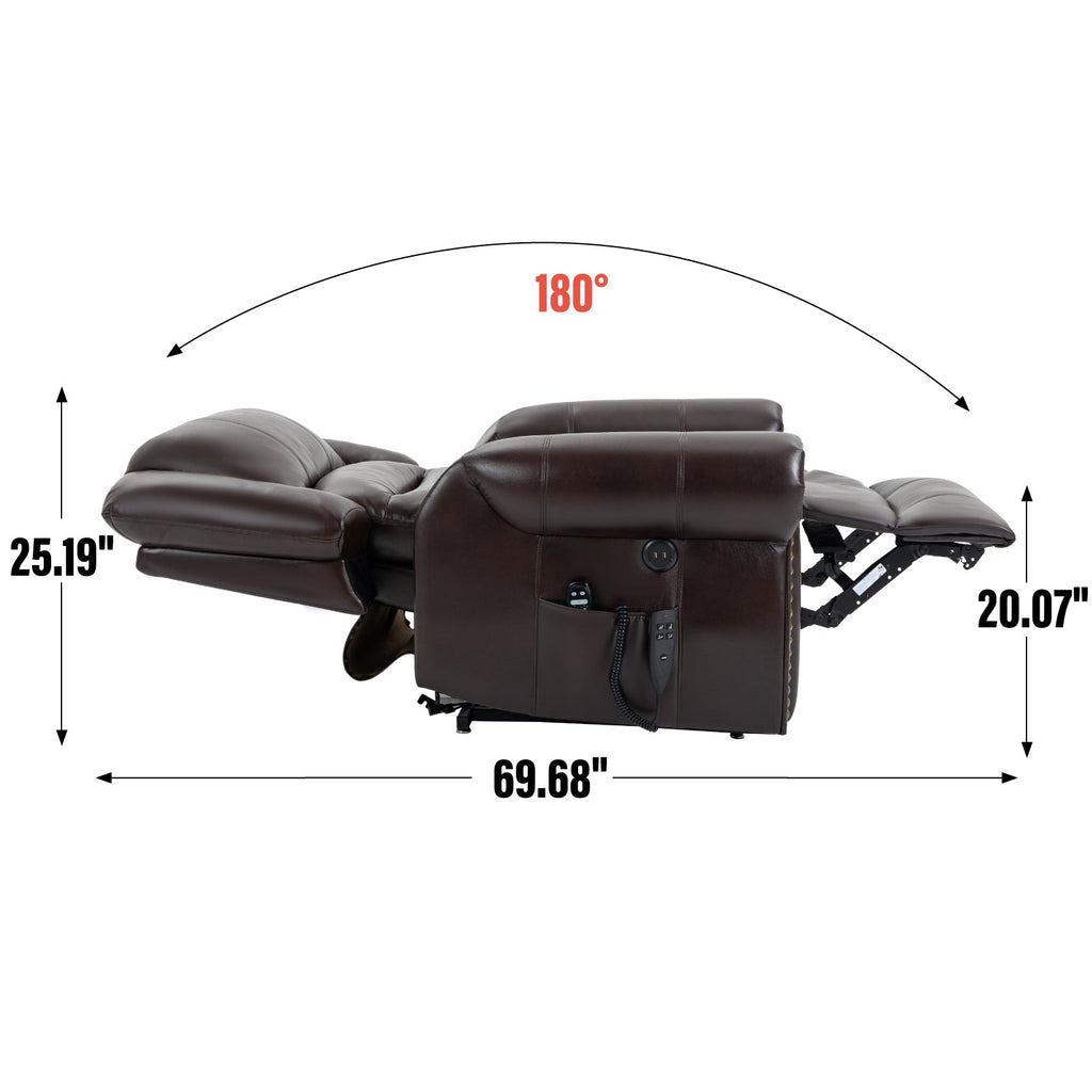 Power Lift Recliner Chair with Heat and Massage - Faux Leather