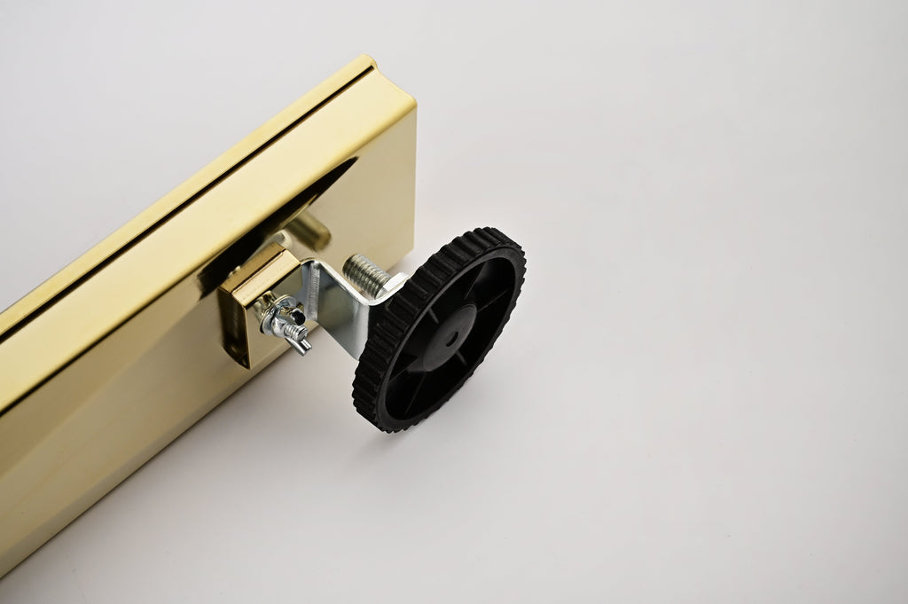 24 Inch Linear Shower Drain with Removable Quadrato Pattern Grate - Stainless Steel