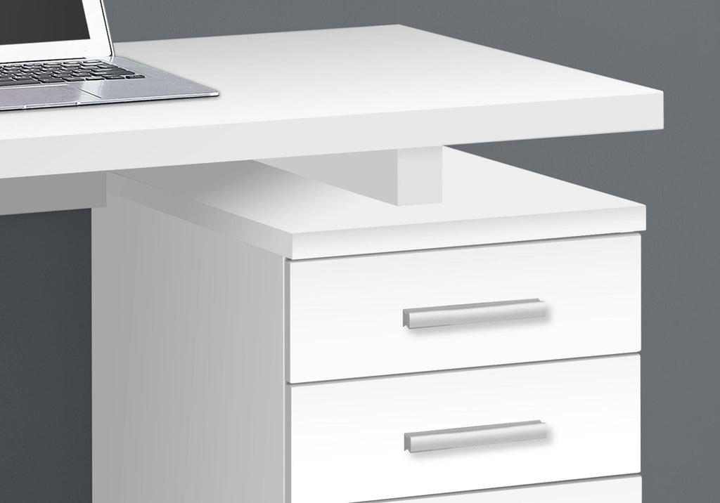 Computer Desk for Home Office with Reversible Storage Drawers - Black or White