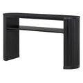 Console Table With Fluted Legs and Open Shelf - Available in Black, Light Brown, Dark Brown