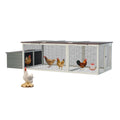 Large Wooden Chicken Coop with Weatherproof Roof - Gray