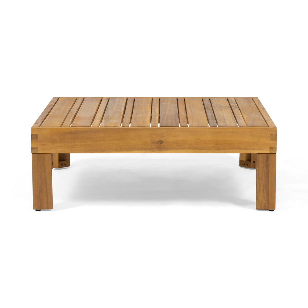 Outdoor Wooden Sectional Set with Cushions - Beige