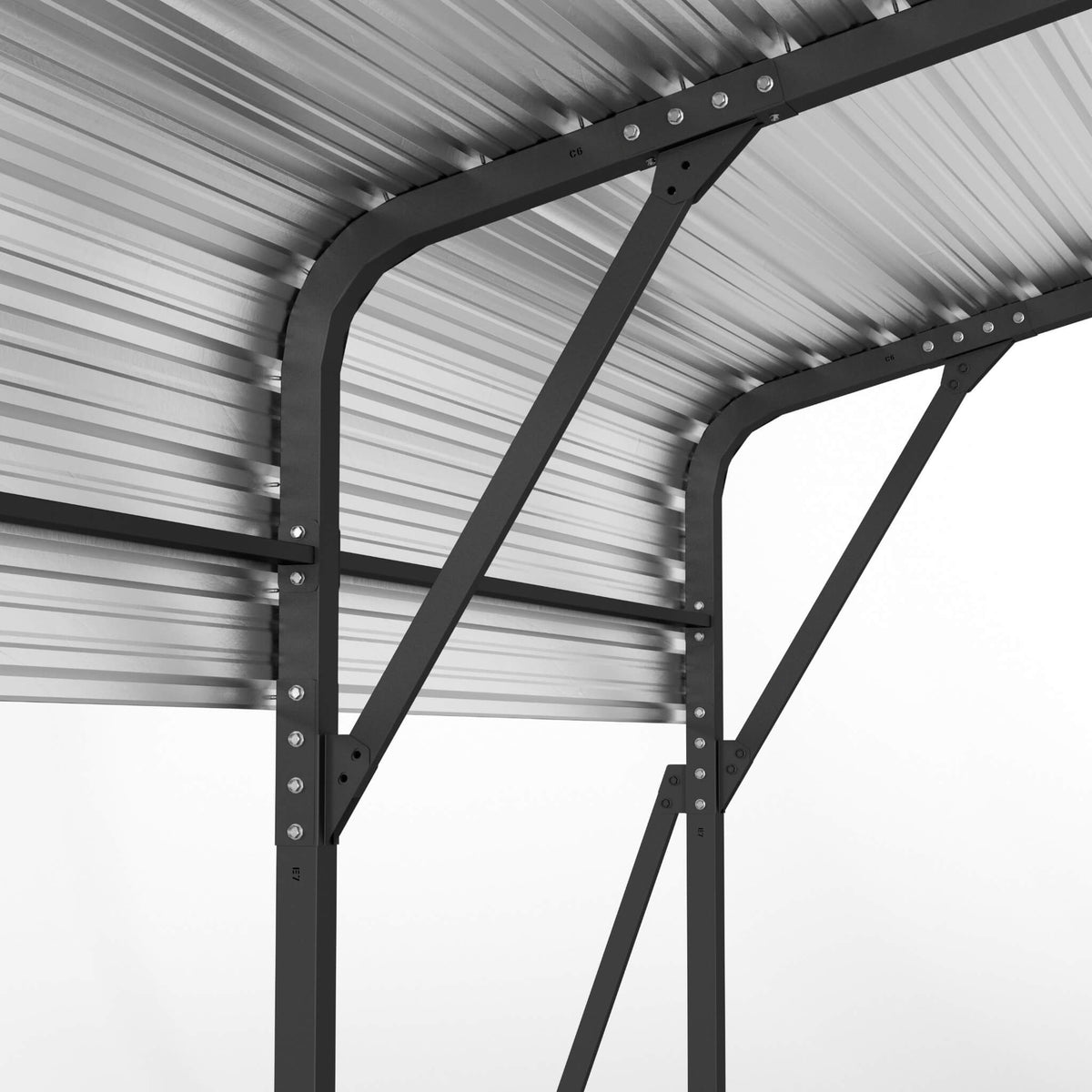 [20X20FT] Extra-Large Heavy-Duty Outdoor Metal Carport With Galvanized Steel Roof For Cars, Boats And Trucks (SAK75633)