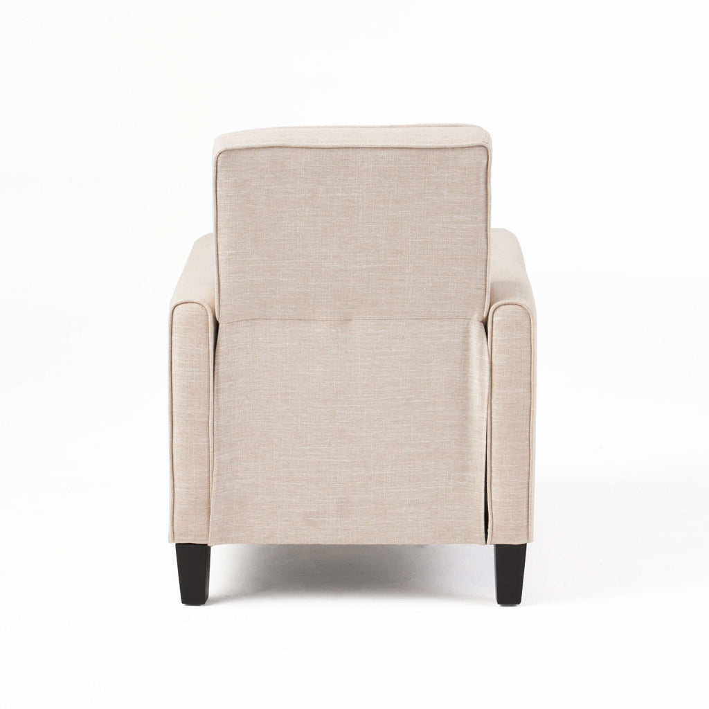 Upholstered Push Back Recliner Chair with Adjustable Recline - Multiple Colors
