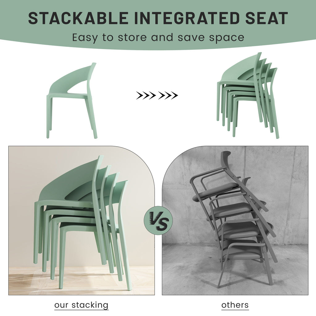 Modern 4 Piece Outdoor Set with Folding Table - Green or Orange