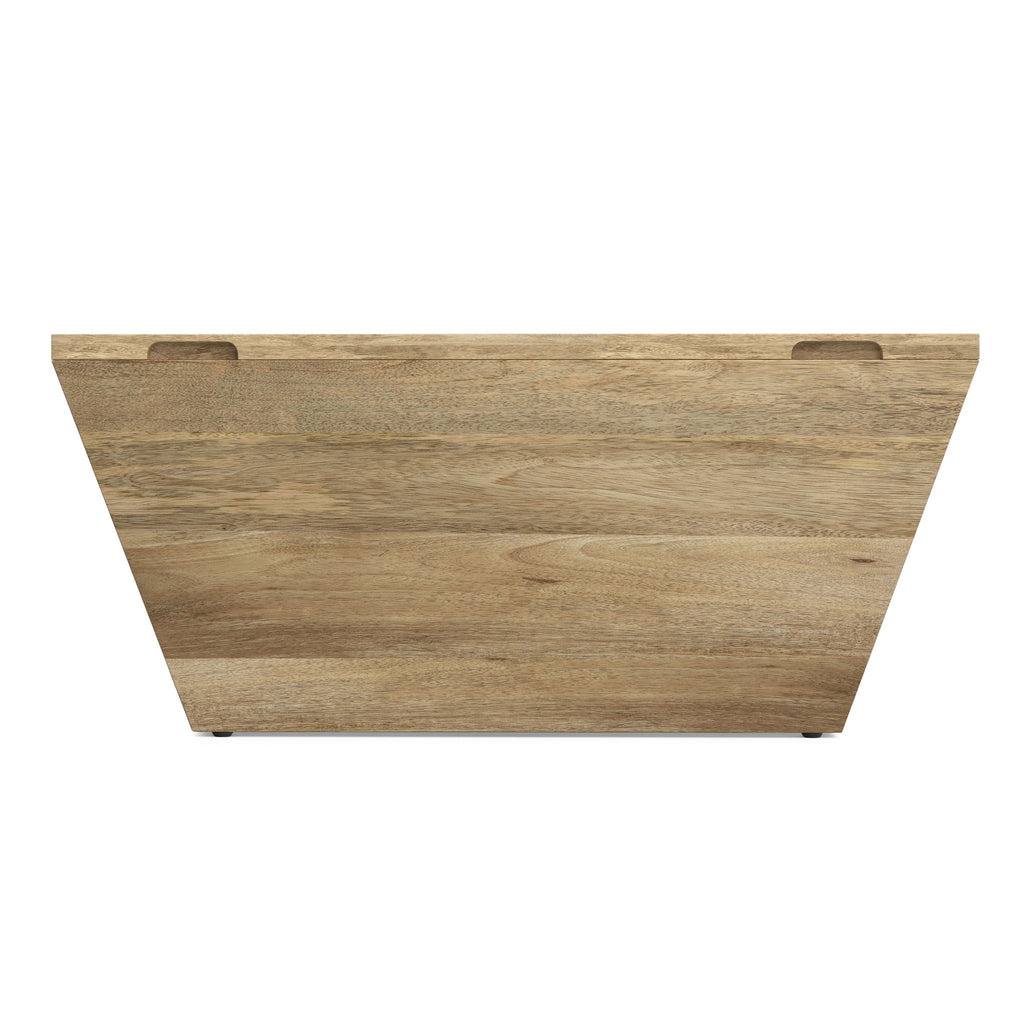 Handcrafted Square Coffee Table with Brass Trim - Multiple Finishes