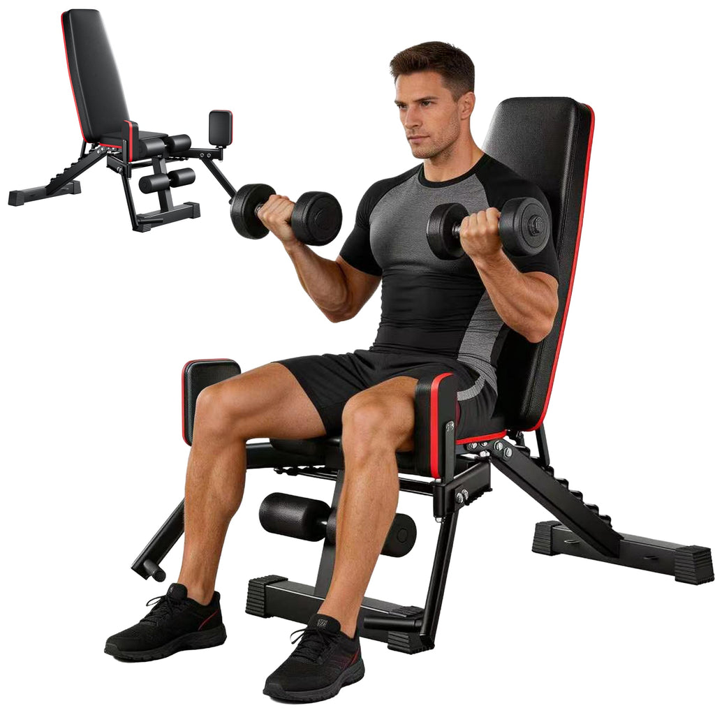 2-in-1 Weight Bench with Hip Abduction - Home Gym