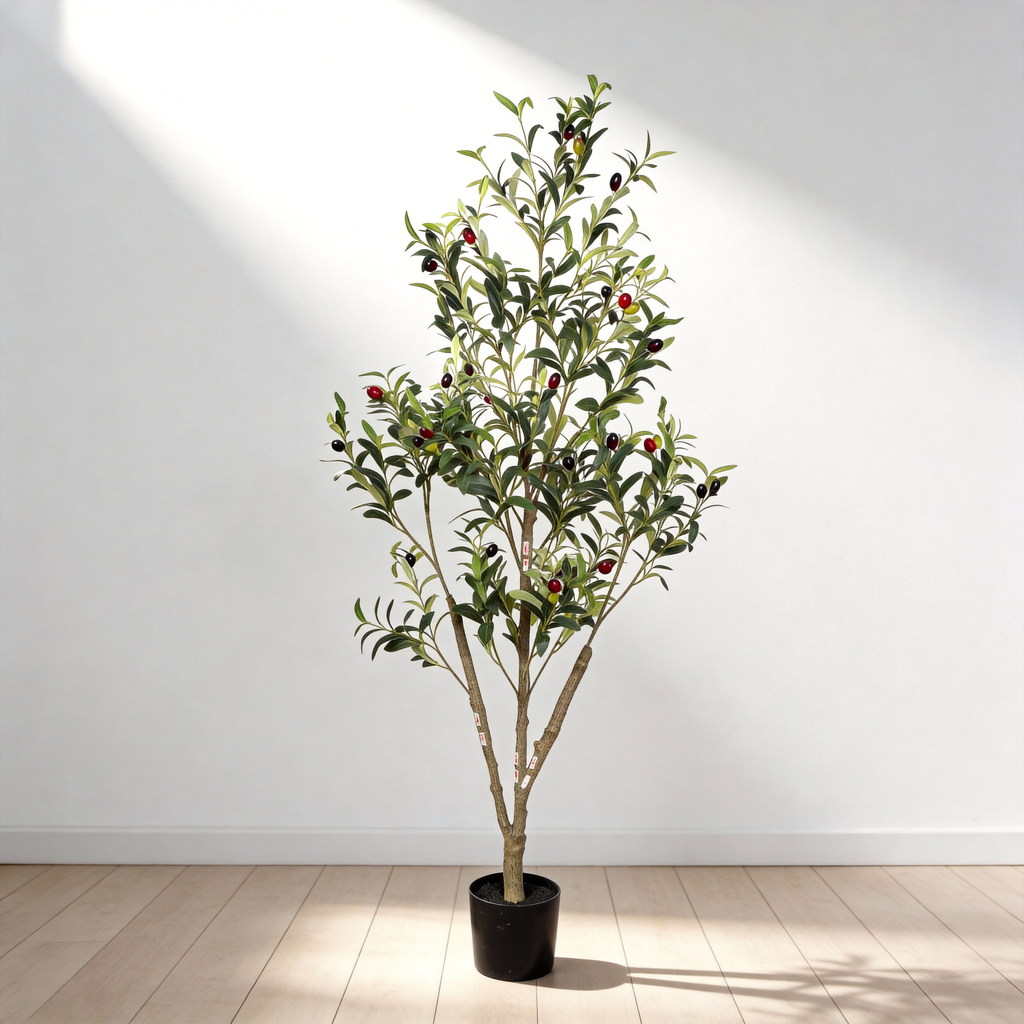 5' Artificial Olive Tree with Realistic Green Leaves - Green Leaves
