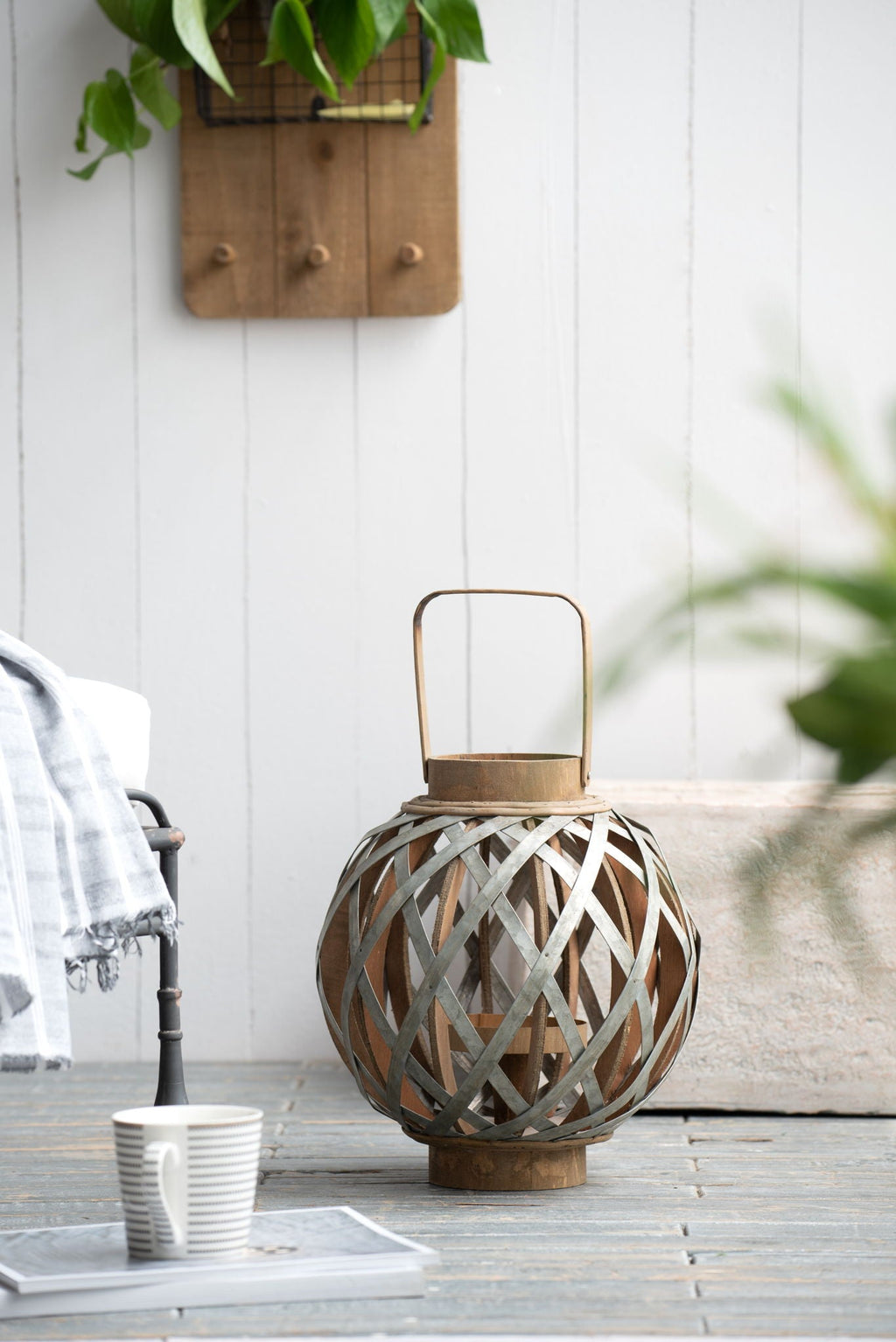 Decorative Lantern With Handle - Silver