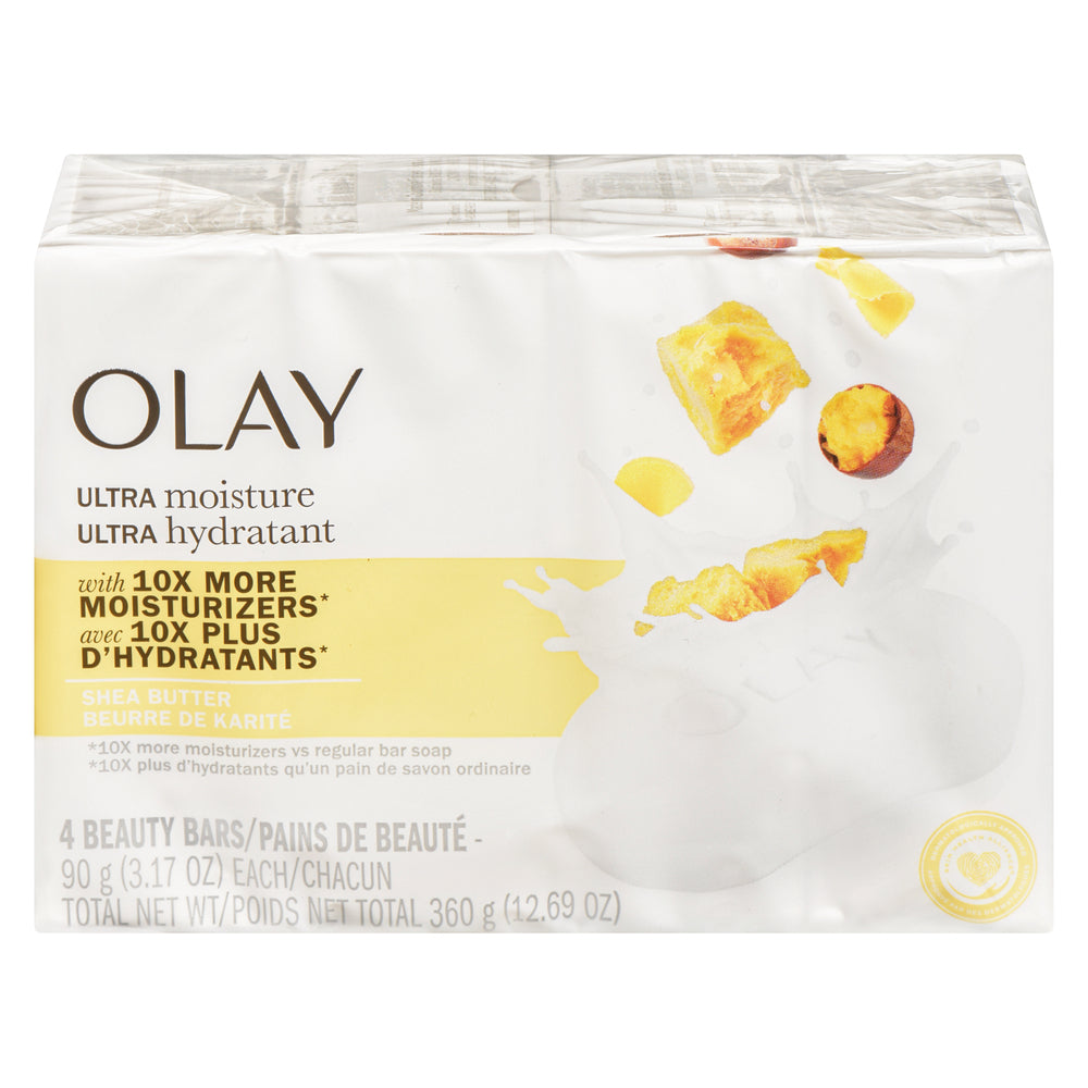 Olay Bar Soap, Ultra Moisture Shea Butter, 4 Pack