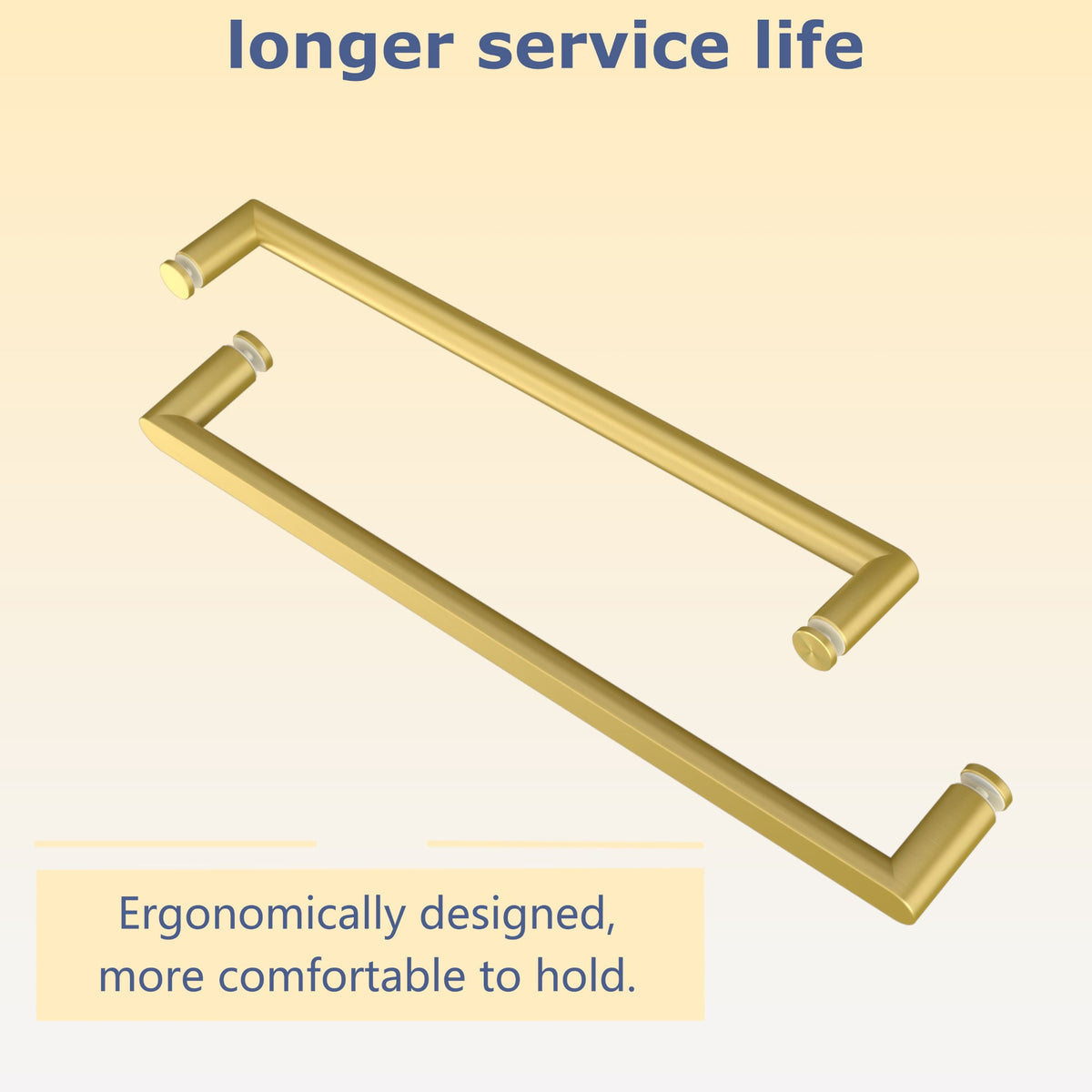 Frameless Shower Door with Tempered Glass - Brushed Gold