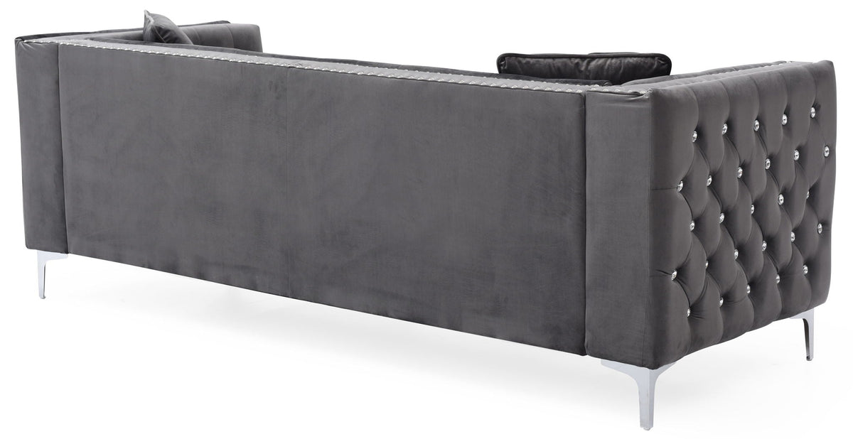 Paige Tufted Sofa with Faux Diamond Buttons - Multiple Colors