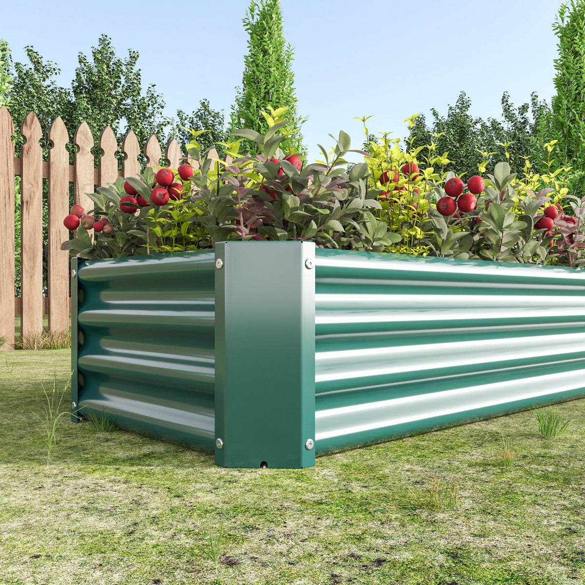 Metal Raised Garden Bed, Rectangle Raised Planter 4×2×1ft