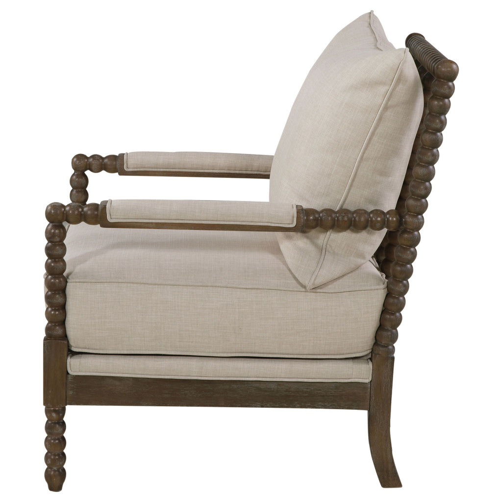 Removable Back Accent Chair with Plush Cushion - Beige, White, or Dark Gray