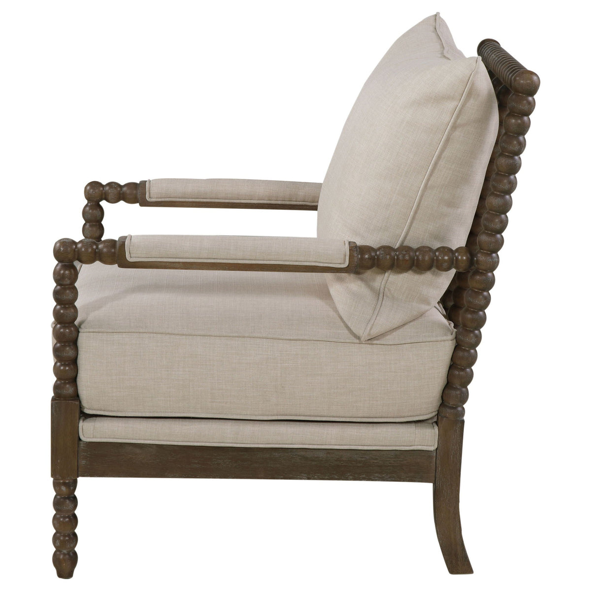 Removable Back Accent Chair with Plush Cushion - Beige, White, or Dark Gray