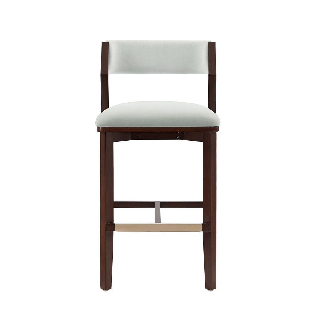 Bar Height Barstool with Backrest - Pearl Silver, White, Black, Dark Green