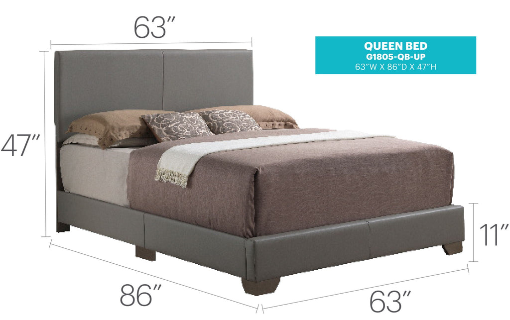 Elegant Platform Bed with Upholstered Finish - Multiple Colors