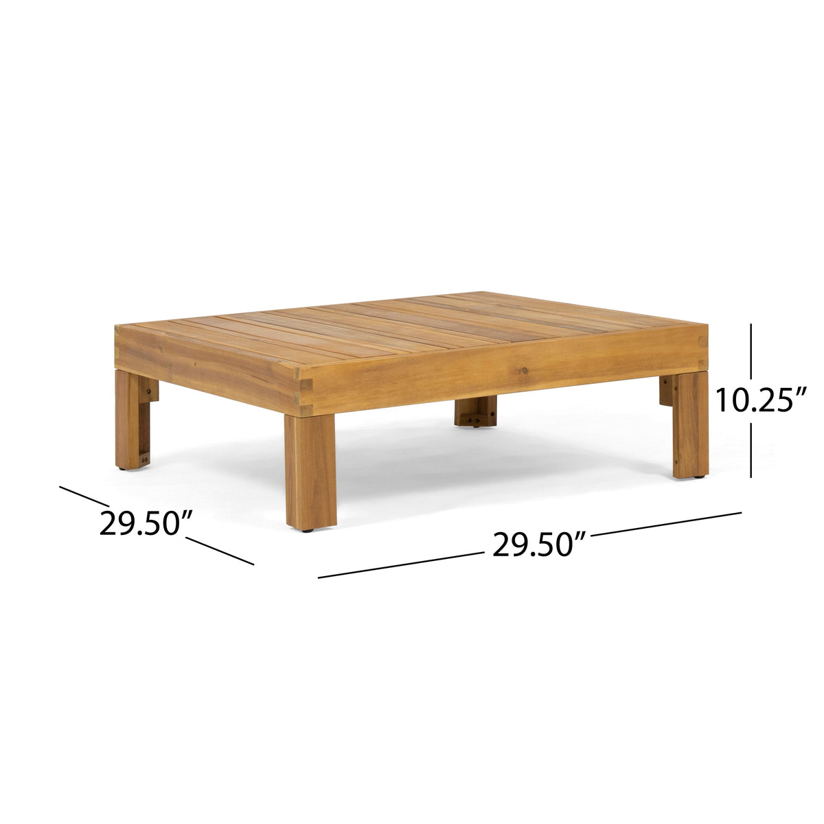 Outdoor Wooden Sectional Set with Cushions - Beige