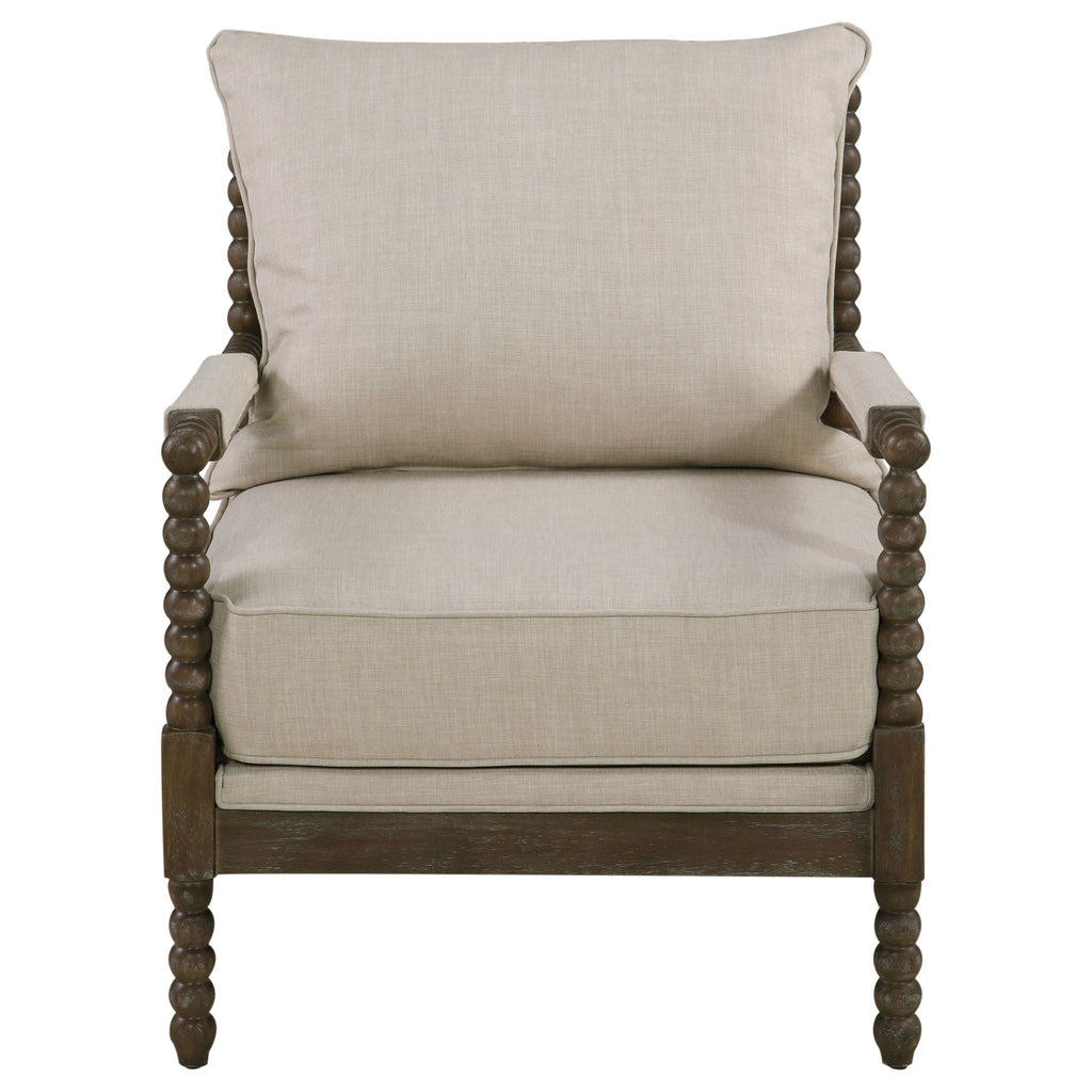 Removable Back Accent Chair with Plush Cushion - Beige, White, or Dark Gray
