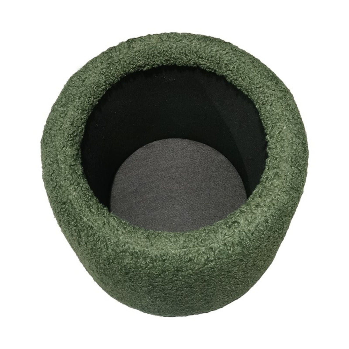 Elegant Round Storage Ottoman with Built-In Storage - Dark Green or Beige