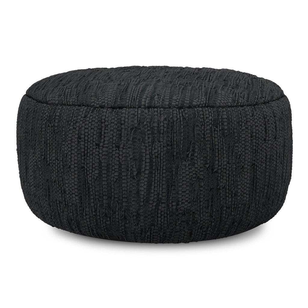 Fredrik - Round Pouf - Black