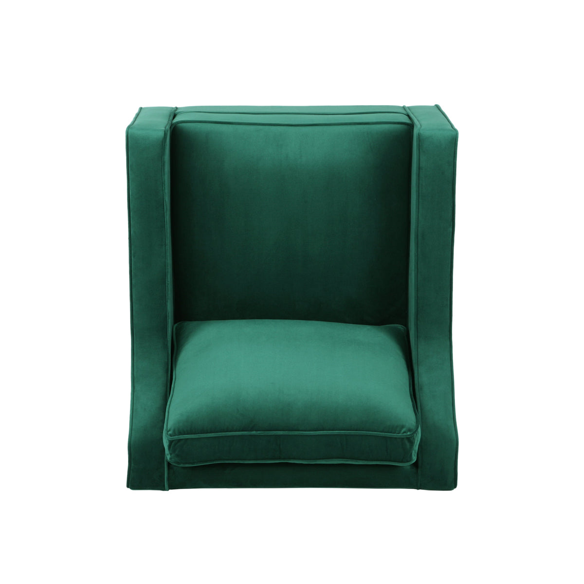 Green Velvet Upholstered Club Chair with Upholstered Velvet - Green