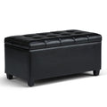 Upholstered Storage Ottoman Bench with Safety Hinge - Multiple Colors