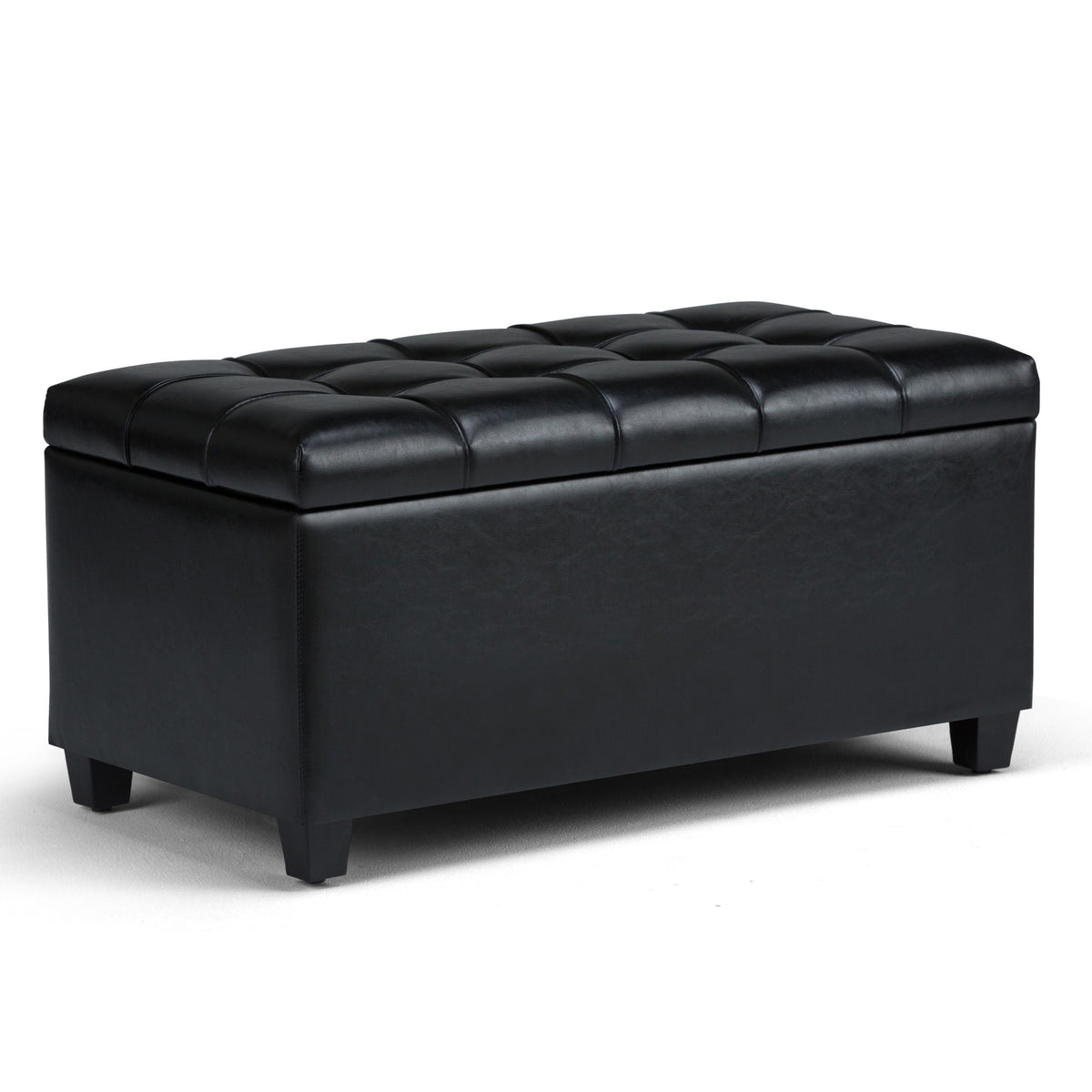 Upholstered Storage Ottoman Bench with Safety Hinge - Multiple Colors