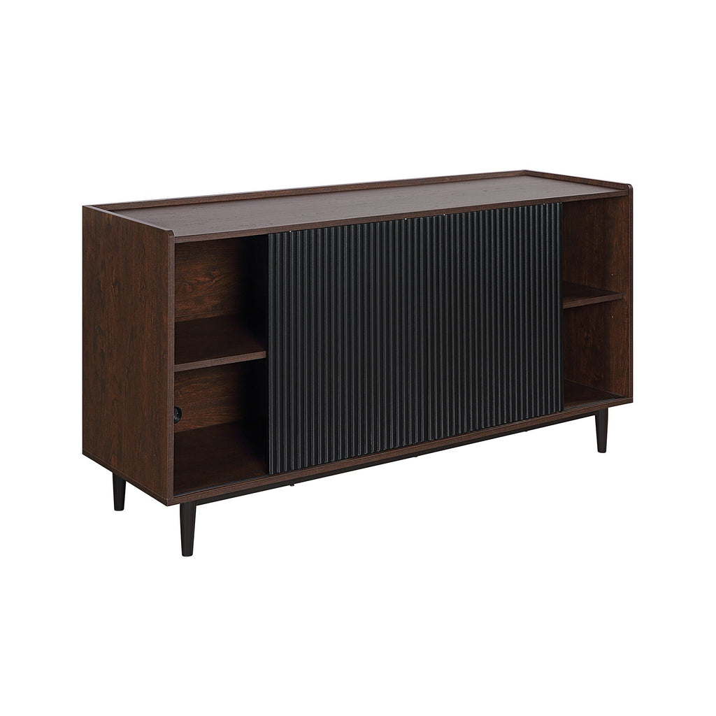 Fluted Sideboard with Adjustable Storage - Black or Blue