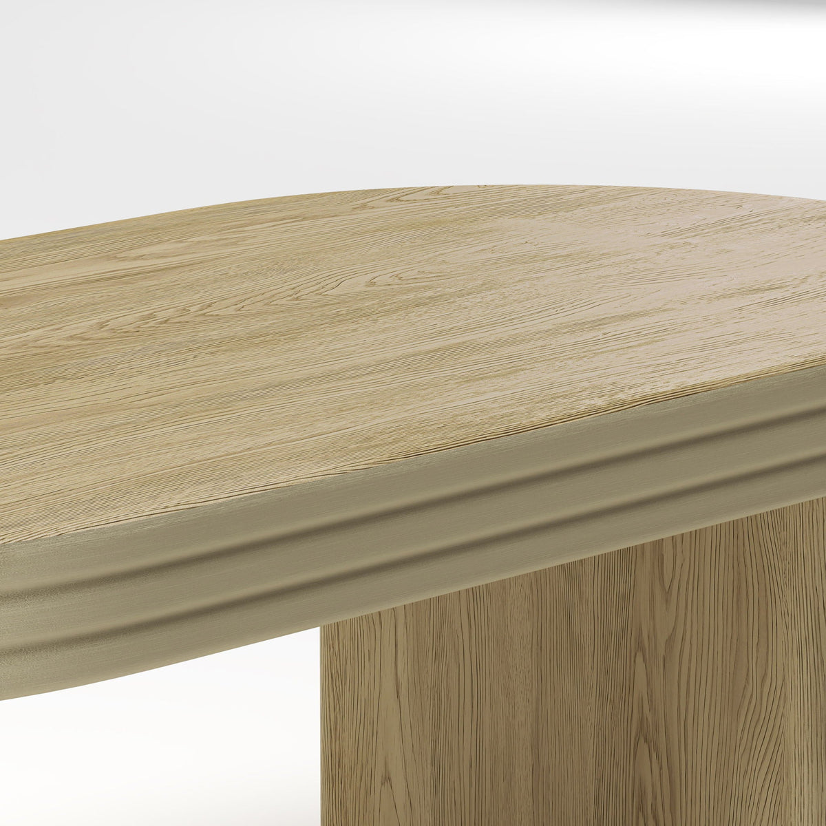 Oval Fluted Coffee Table with Fluted Detail - Natural