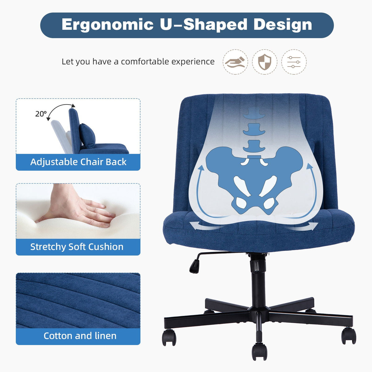 Criss Cross Office Chair with Adjustable Height – Ergonomic Design