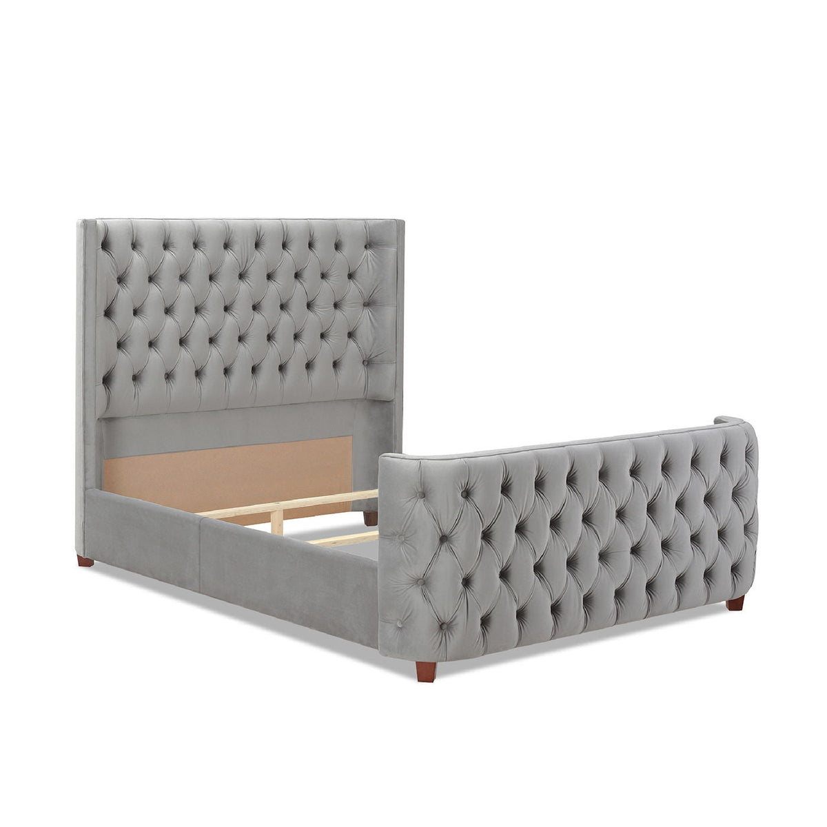 Tufted Panel Bed with Wingback Headboard and Footboard - Multiple Colors