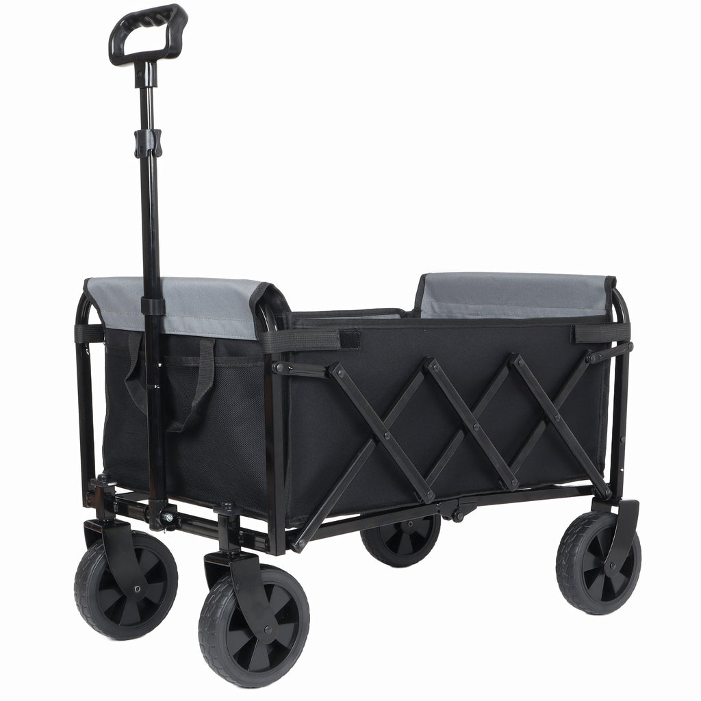 All-in-One Convertible Folding Trolley with Bench Seat - Steel
