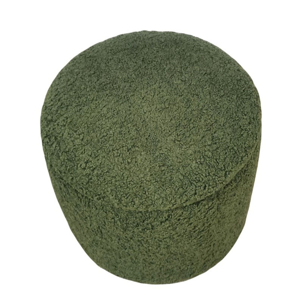 Elegant Round Storage Ottoman with Built-In Storage - Dark Green or Beige