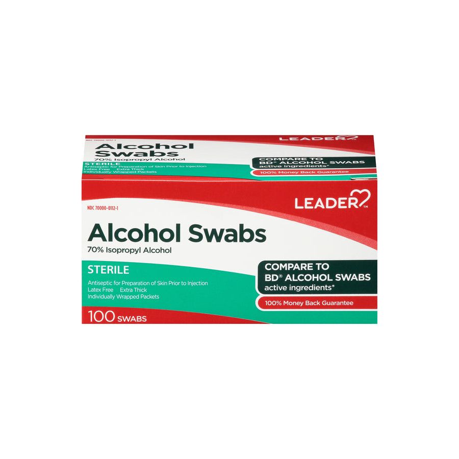LEADER™ Alcohol 70% Extra-Thick Swab, 100-Pack