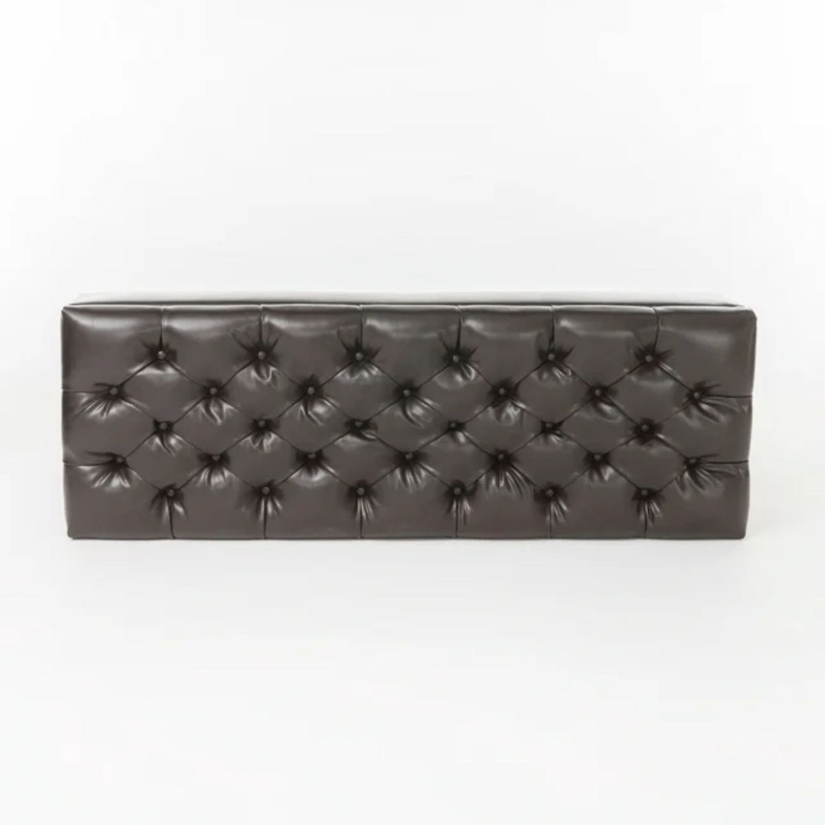 Ottoman Bench with Storage with Button-Tufting - Dark Brown
