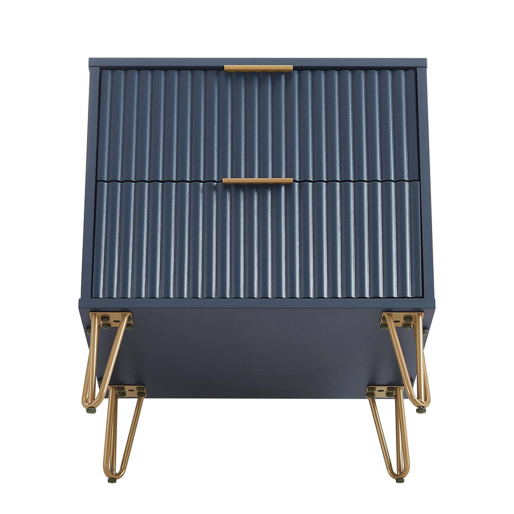Dumbo Nightstand with 2 Drawers and Fluted Fronts – Multiple Colors