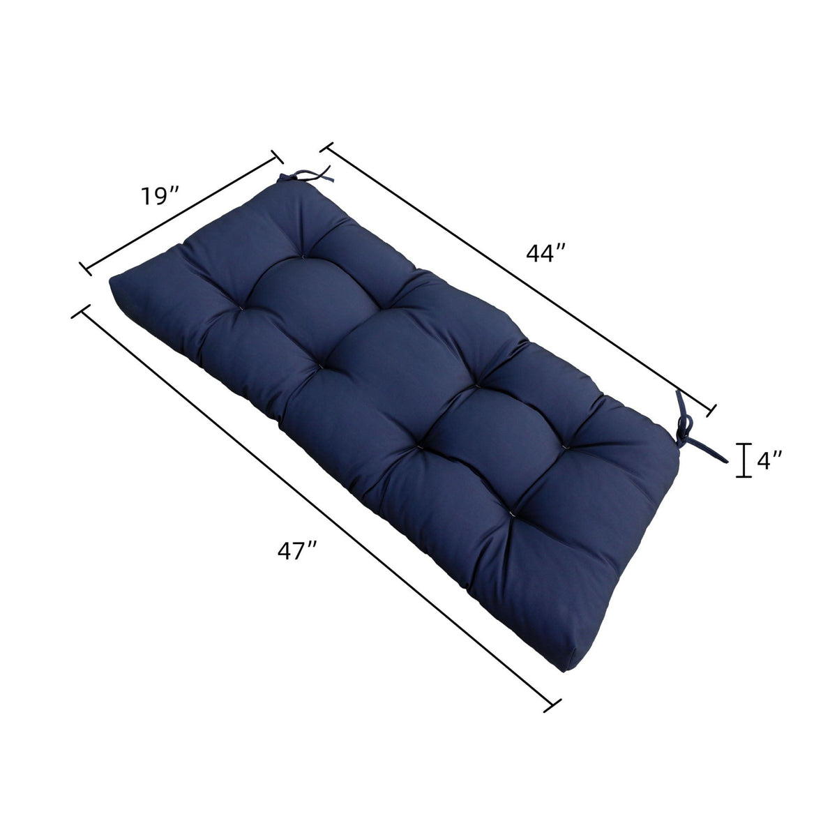 Outdoor Bench Cushion with Weather-Resistant Fabric - Red, Dark Gray, Light Blue, Blue