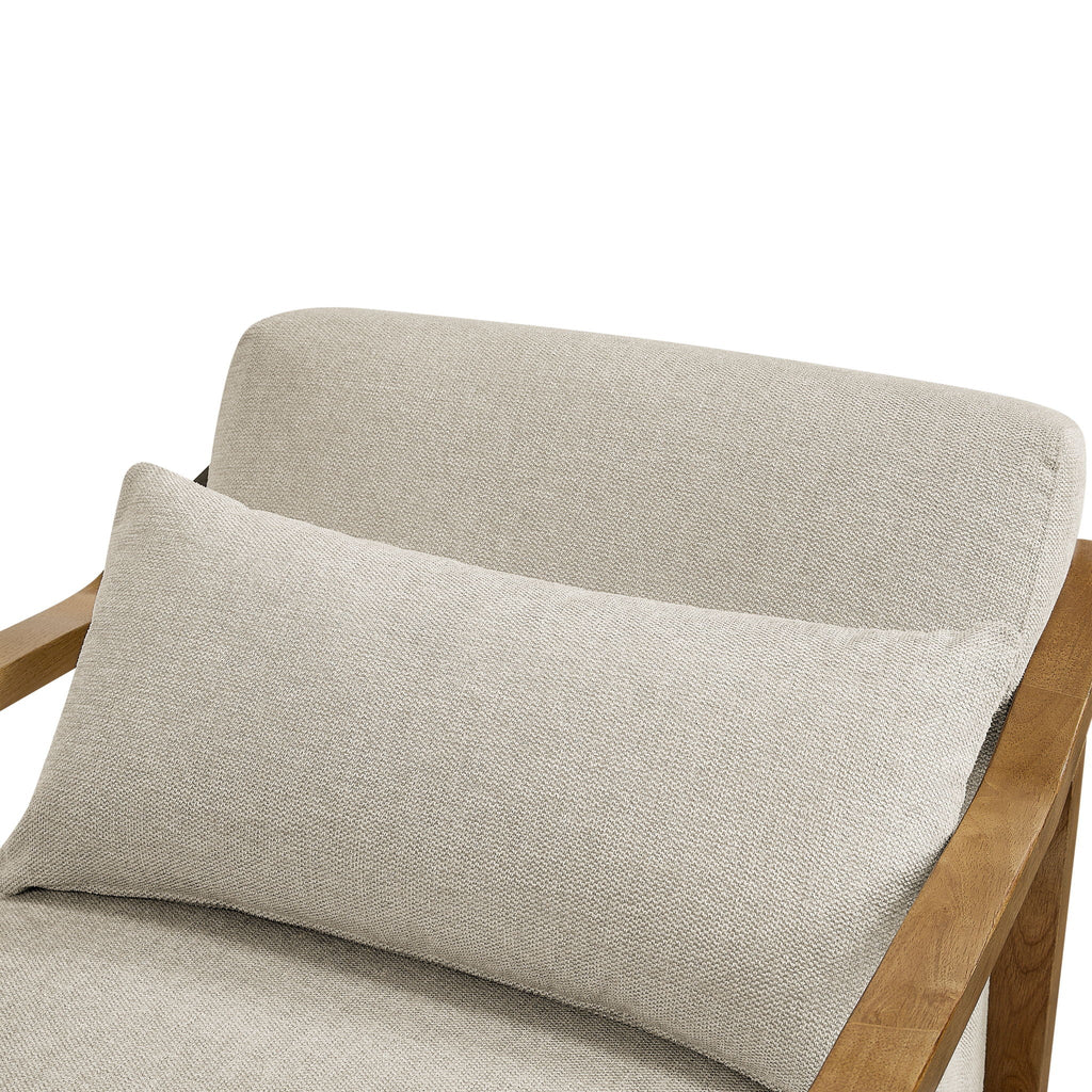 Arm Accent Chair with Lumbar Pillow - White or Dark Gray