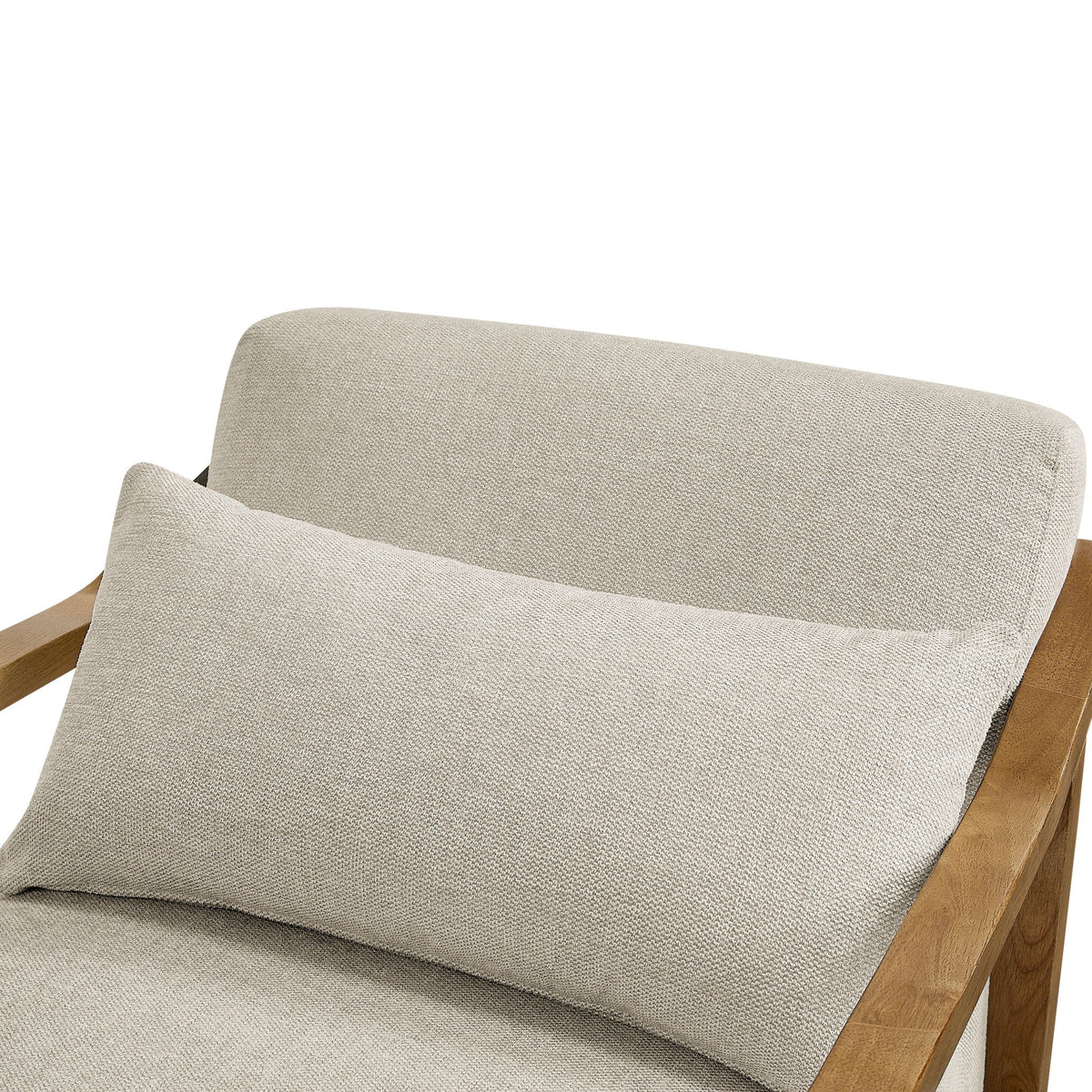 Arm Accent Chair with Lumbar Pillow - White or Dark Gray