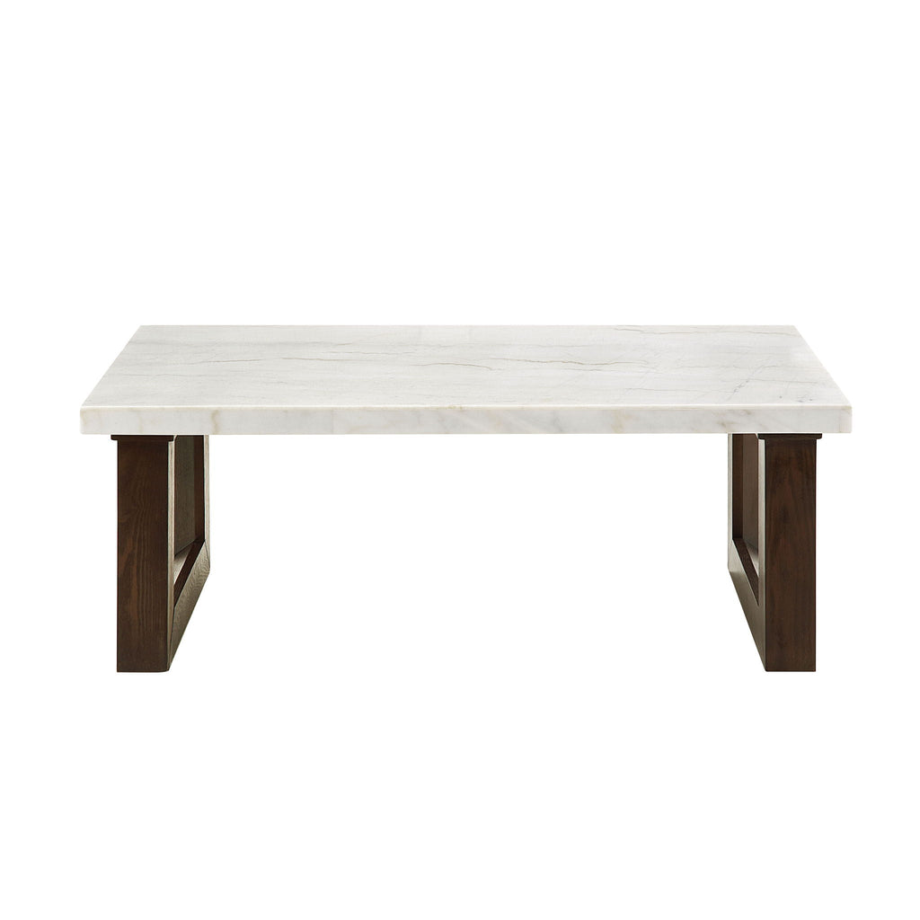 Edwyn Natural Marble Top End Table with Marble Top - White