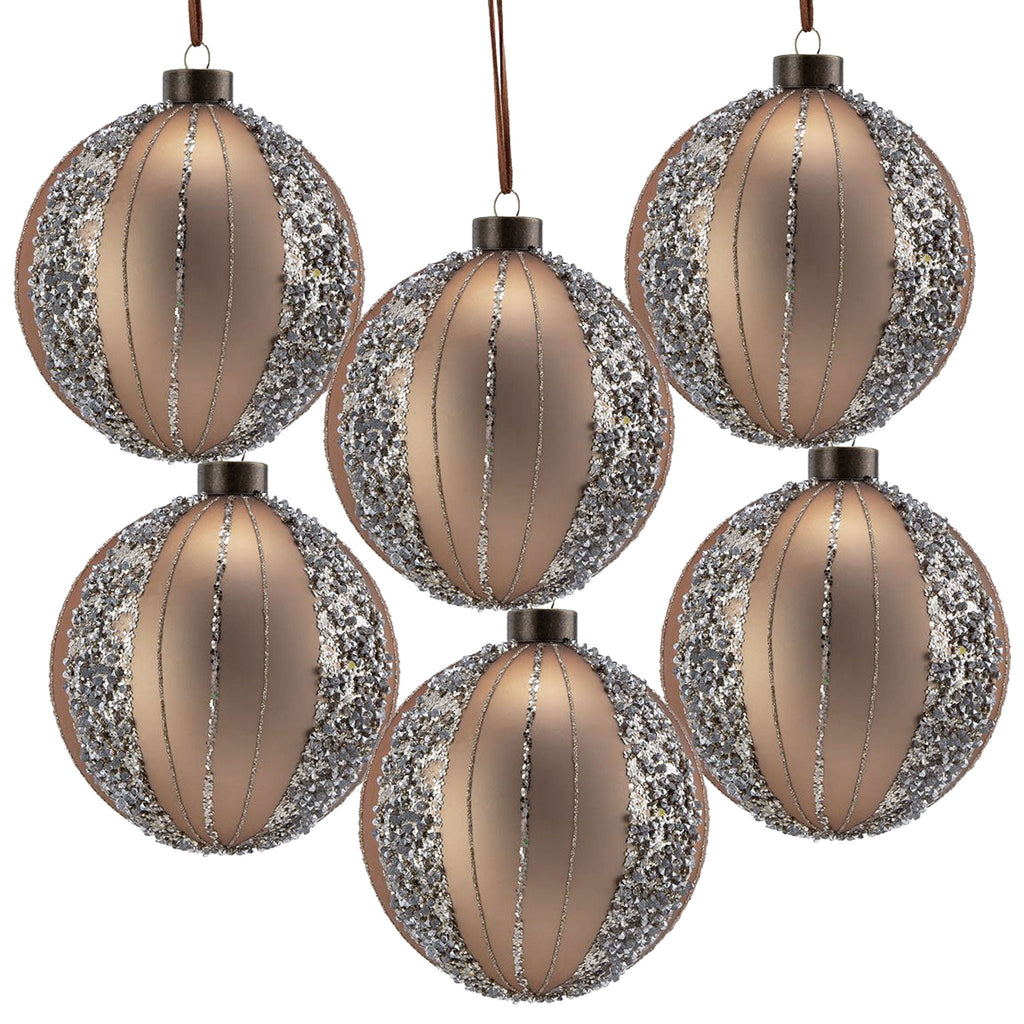 Glass Christmas Ball Ornaments with Hanging Loop – Red or Gold